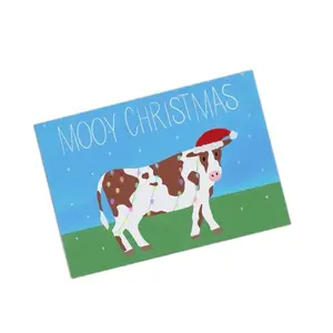 Heart Cards USA MOO-y Christmas Holiday Christmas Card with A2 Envelope by Lindsay from Heart Cards USA