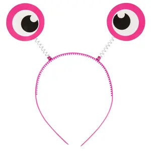 5" Bright Pink Snail Eyes Head Boppers Plastic Headbands - 6 Pc.