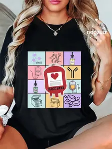 100% Cotton Unisex Blood Bank Tech Laboratory Blood Transfusion Blood Banker T-Shirt