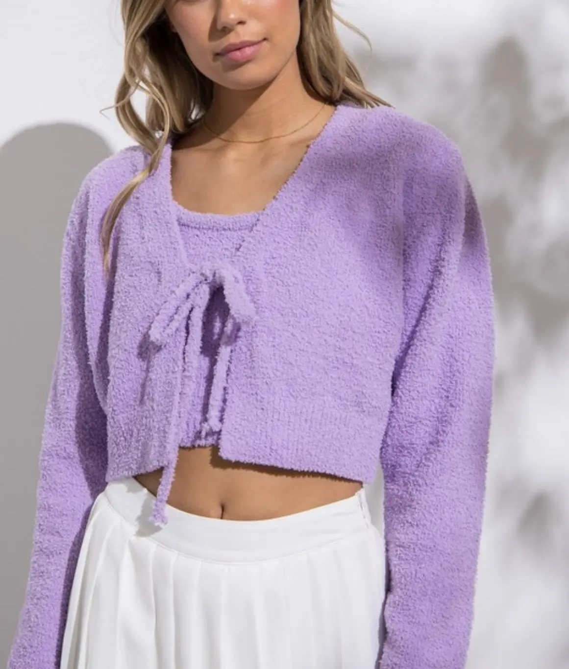 Hailey cami and cardigan set - lavender