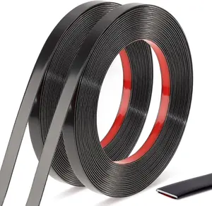 Black Trim Peel and Stick 0.4'' W × 394''L Total Strip Tape, 2 Rolls Self-Adhesive Molding Trim Tape for Mirror Frame Border Walls Cabinet Tile Decorative