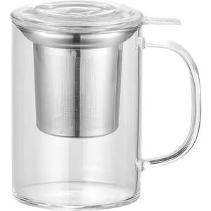 3020.05 Glass  Mug with Infuser and Lid,  Cup, Clear, 20 OZ, GM005