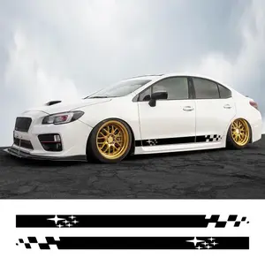 2pcs/lot Car Door Side Stripes Skirt Sticker Decal Rear Side Decal Side Decals For Subaru Impreza WRX STI GDB GVB 2018 2009 2008 2014 2002 2015 Accessories