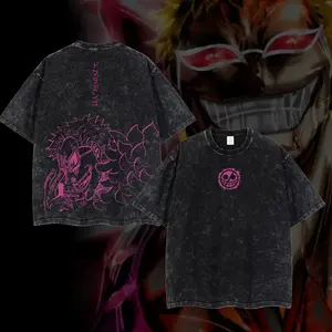 Limited Doflamingo Smile - ONE PIECE OP 1.112 Oversized Washed Tee, Retro Unisex Graphic 90s Vintage Anime Manga Acid Washed Lightweight Cotton Washed Tee, Gift For Anime Fan, Anime Y2K Streetwear T-Shirt