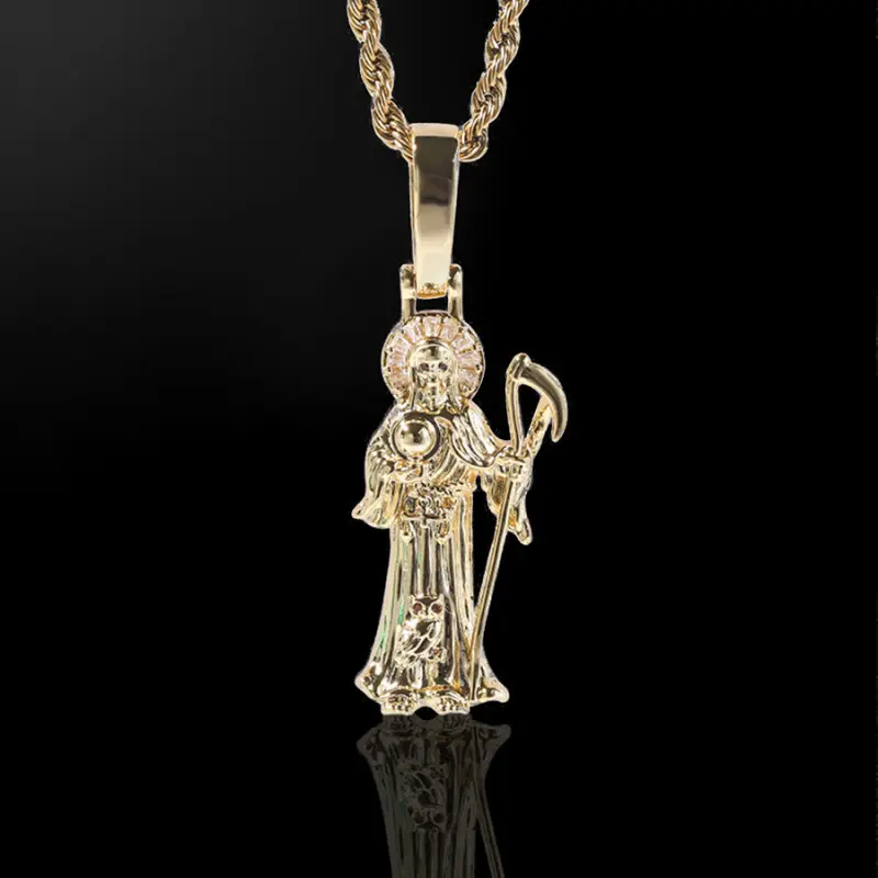 Hip-Hop Personalized Trendy Collarbone Chain Necklace - European-American Style, Diamond Studded Pendant, Micro-Inlaid Diamonds, Drop-Shipping Fashion Costume Jewelry Accessory