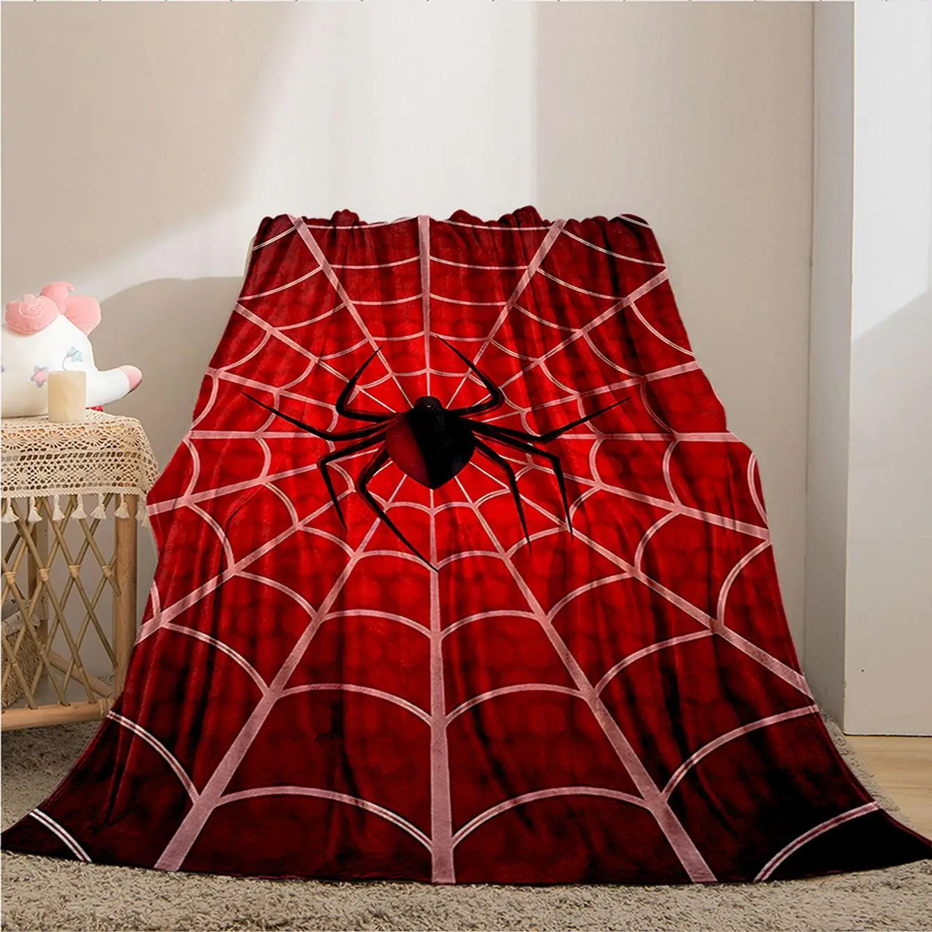 Spider Web Pattern Blanket, Casual Soft Throw Blanket, Summer Gifts Cool Bedroom Accessories, Christmas Decor Bedroom Gadgets, Napping Blanket for Hom