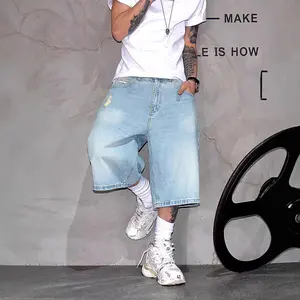 Baggy Blue Jeans, Wide Leg Loose Sagging Barrel Capri Denim Pants for Thick Thighs,Y2K 90s Vintage Streetwear Skate Back to School Spring Casual Outfits