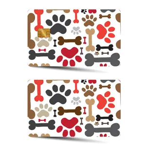 Bone & Paw Pattern Credit Card Skin, 2 Counts/set Thin Waterproof Scratch Resistant Credit Card Skin, Personalized Bank Card Skin Protector
