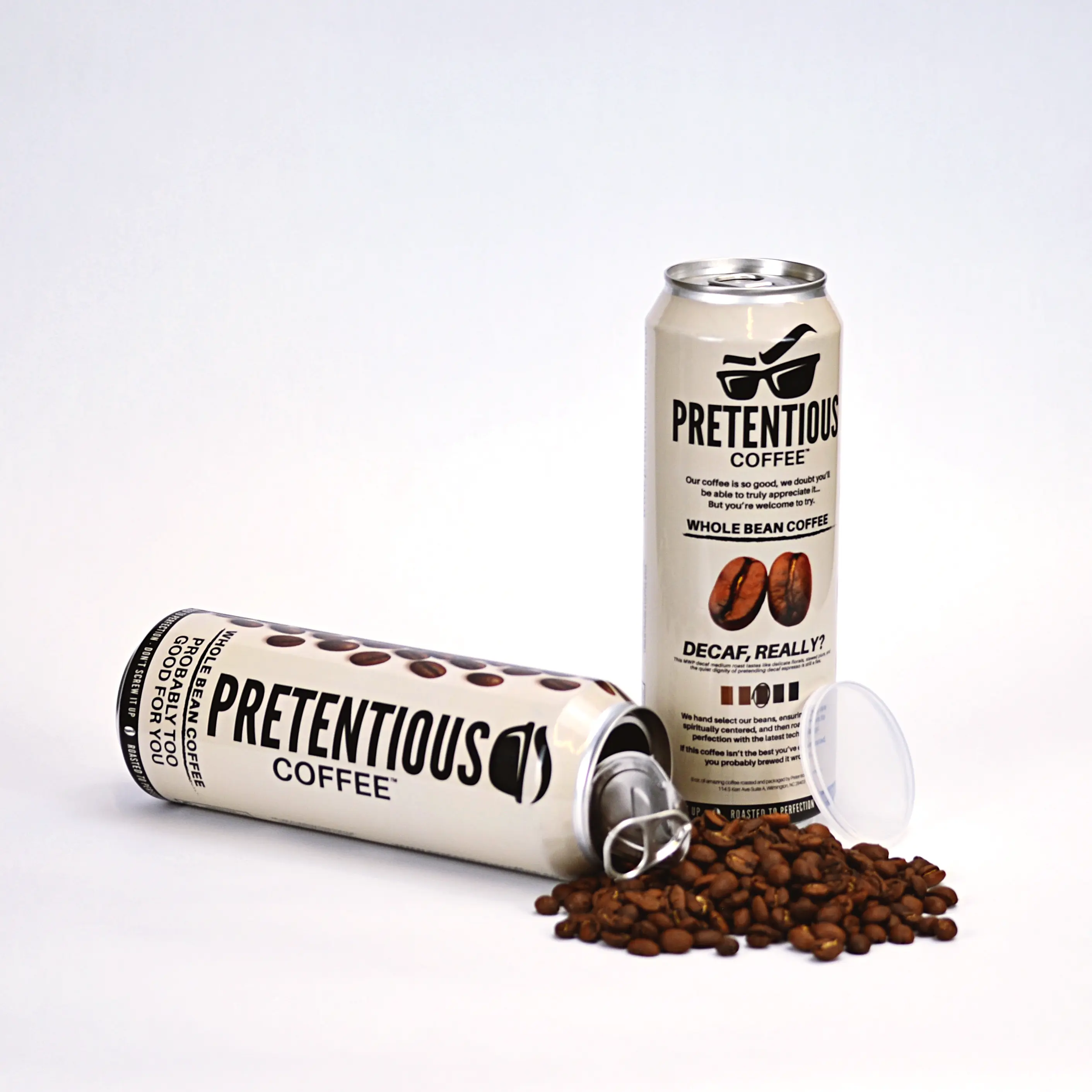 Pretentious Coffee - Decaf, Really? - 1/2 lb can - Medium Roasted Decaffeinated Coffee - Whole Bean or Ground