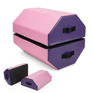 Garvee Detachable Octagon Gymnastics Mat - Home Tumbling Mat and Skill Shape Backbend Trainer with High-Density Foam and Waterproof Cover, Ideal for Gymnastics, Cheerleading, Martial Arts, 17"X17"X23"