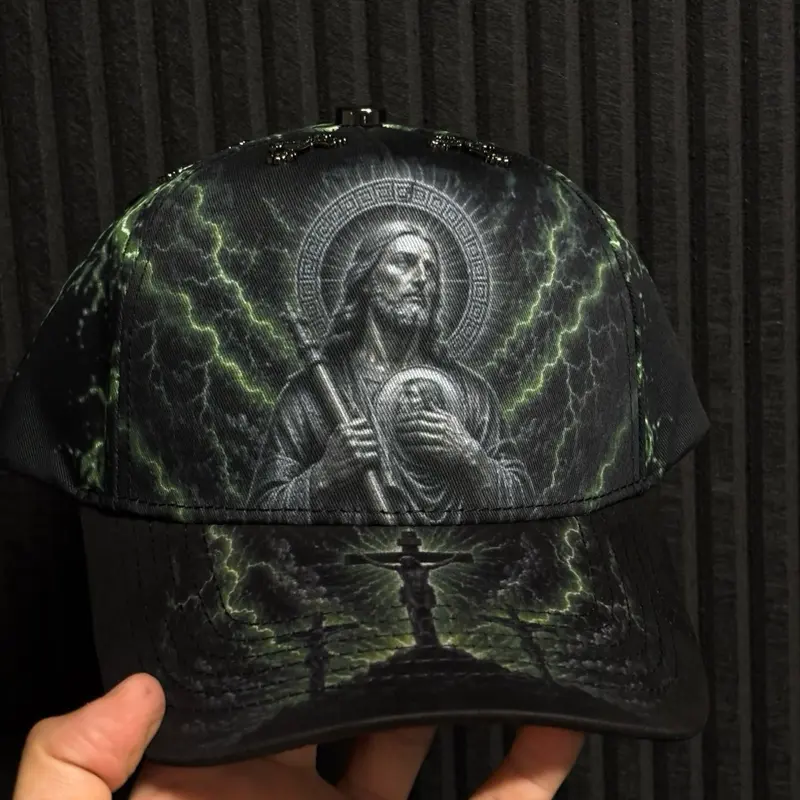 San Judas VM Hats Green Black SnapBack
