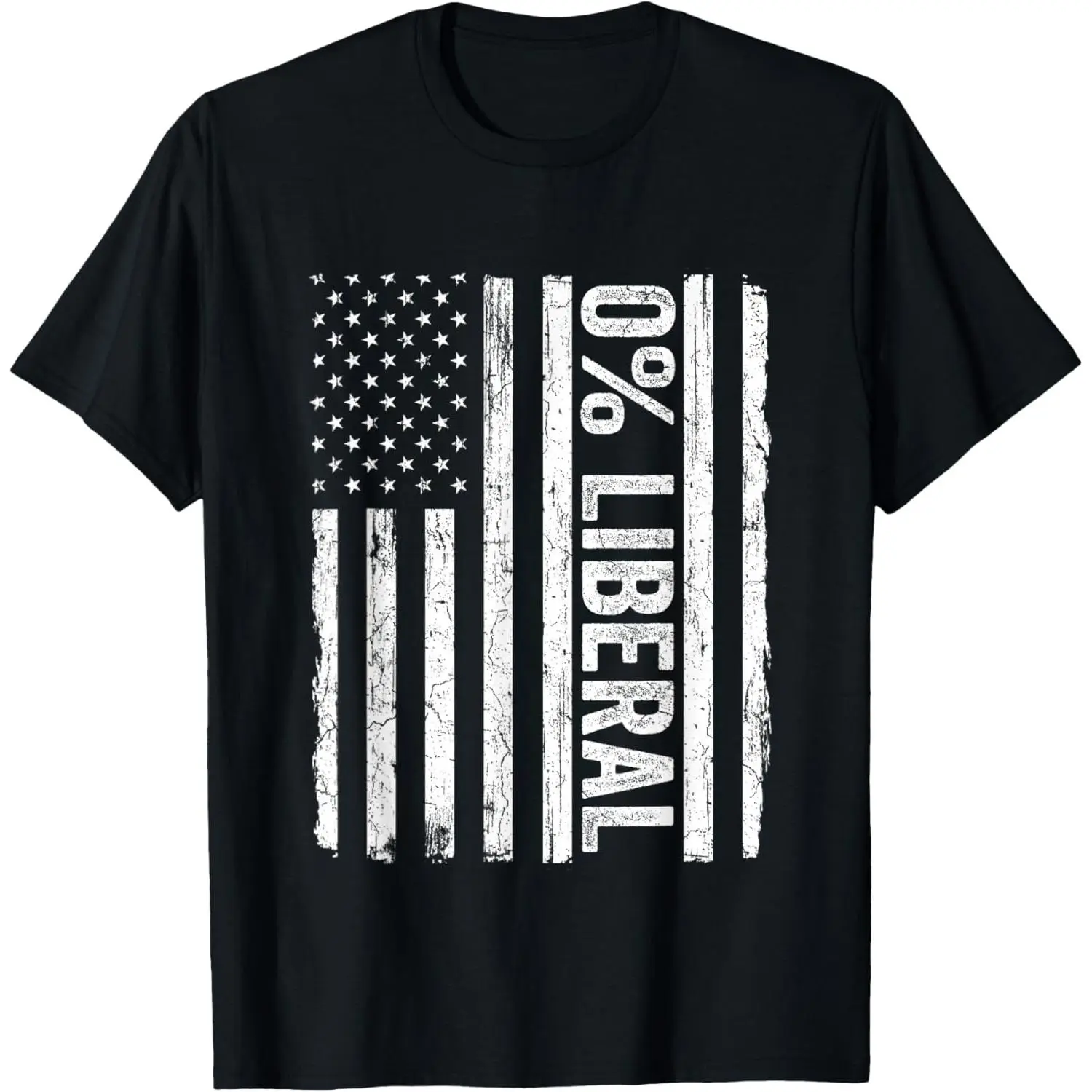 Zero Percent 0% Liberal Vintage USA Flag Pro Conservative T-Shirt