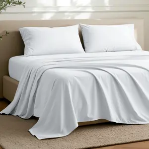 Bare Home Flat Sheet - Ultra-Soft Top Sheet, Double Brushed Microfiber