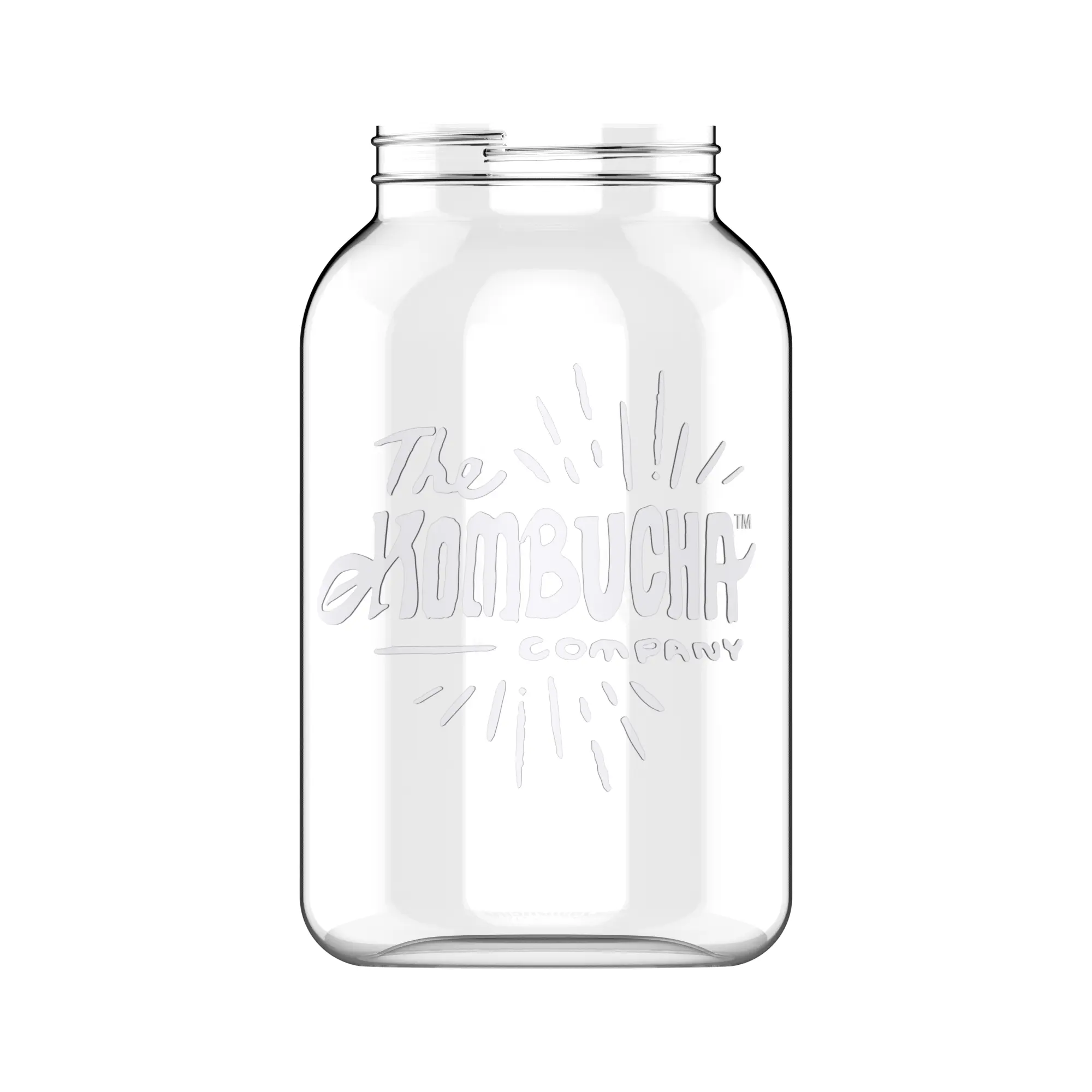 One Gallon Glass Jar With Cloth Top, Rubber Band, and Kombucha Sticker