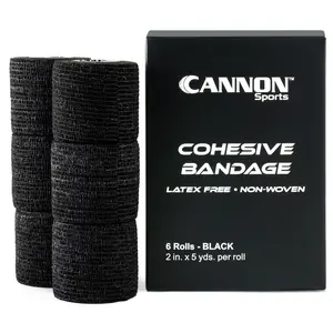 Cannon Sports Cohesive Tape Pack of 6, 2-inch-wide x 5 yards per roll - Maximum Comfort and Support