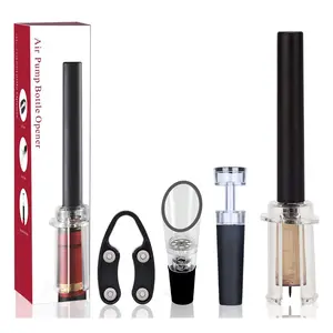 Air Pressure Pump Bottle Opener - 4PCS Set with Foil Cutter, Aerator, and Vacuum Stopper for Efficient Wine Opening - Kitchen, Utensils