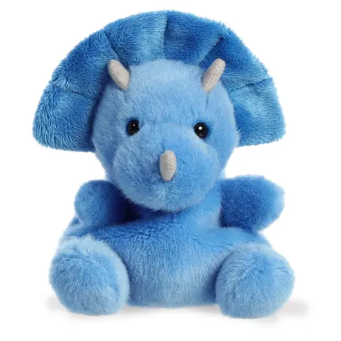 Palm Pals Adorable Tank Triceratops Blue Mini Soft Plush Collectable Stuffed Animal