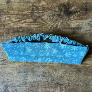 Turquoise Snowflakes Fabric Headband