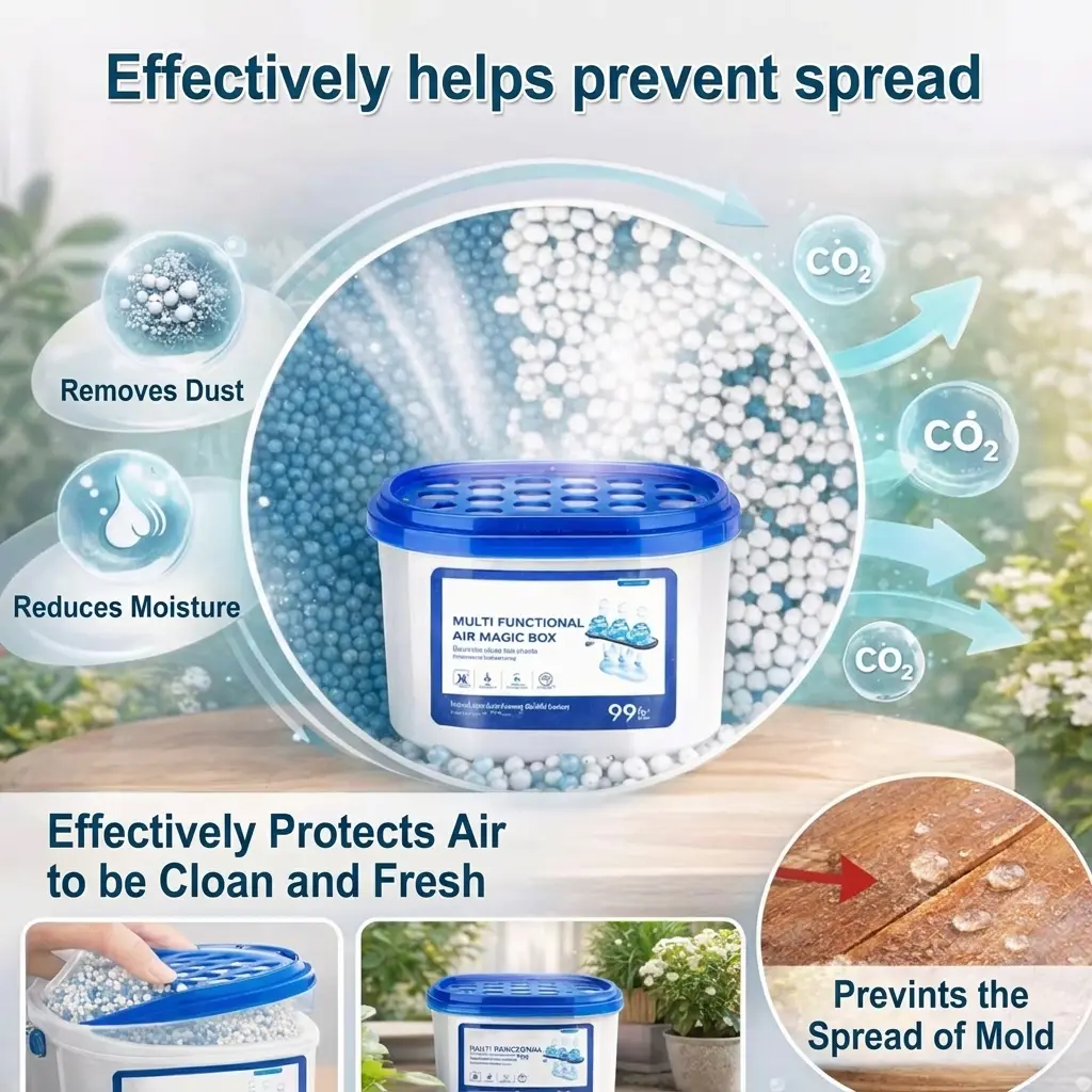 Air purification, dust removers, and deodorizershelp eliminate odors; boxes that can collect dust, dustcollection containers; no plug required, no manualcleaning needed; purify air and inhibit bacteria. Top choice for party gifts