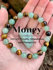 Attract Wealth and Prosperity Natural Crystal Bracelet, East Ling Jade and Tiger Eye Stone Combination, Perfect Gift for Friends