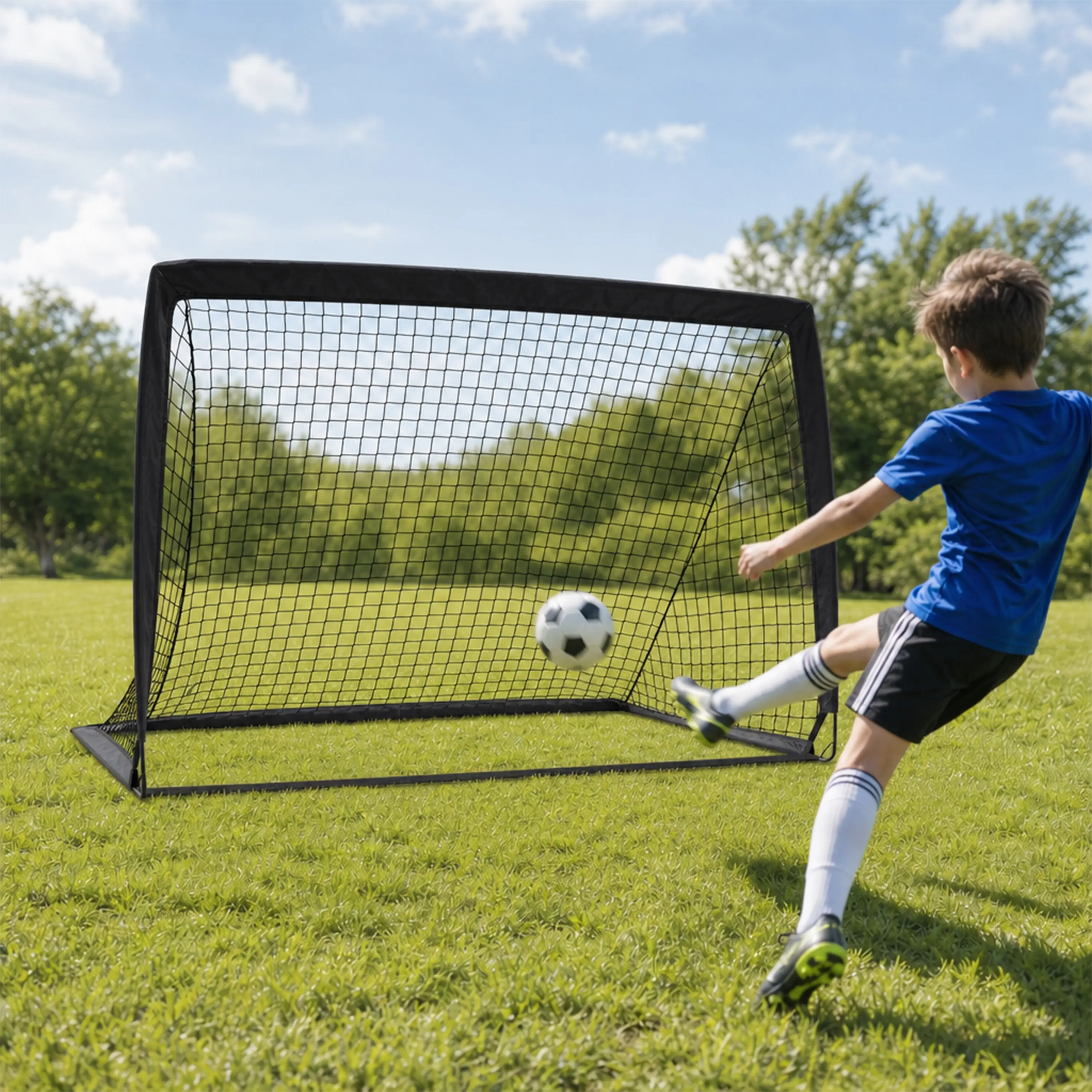 OPUL 2 Pack Indoor and Outdoor Pop Up Soccer Goals, Portable Soccer Nets for Kids Youth Adults, Outdoor Soccer Goal Set for Backyard Games & Soccer Training, Outdoor Games, Soccer Training Equipment Ages 3-16 Year Gift