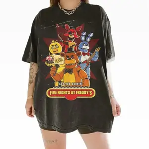 Five Nights at Freddy's Retro T-Shirt - Horror Game Style #   FNAF Can You Survive? T-shirt, game T-shirt, horror game T-shirt, vintage style