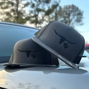 Charcoal/Black Yupoong Classic Barbwire Bull Hat