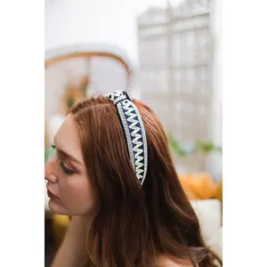 Embroidered Stitch Boho Knotted Headband