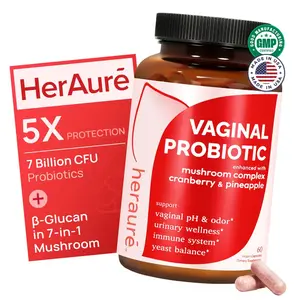 Women Vaginal Probiotic Supplement 7 Billion CFU Daily Feminine Intimate Care Capsules, Natural Cranberry Pineapple Mushroom Complex with Beta-Glucan, Feminine pH Odor Balance, Urinary & Immune Wellness Support, 60 Count Vegan Capsules
