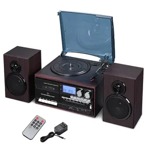 Yescom Vinyl Records Player Turntable Audio System Speakers