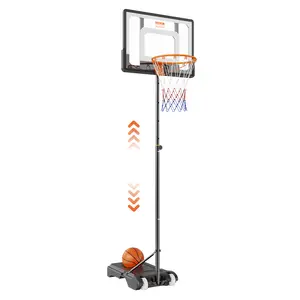 VEVOR Basketball Hoop, 5-7 ft Adjustable Height Portable Backboard System, 32 inch Basketball Hoop & Goal, Kids & Adults Basketball Set with Wheels, Stand, and Fillable Base, for Outdoor/Indoor