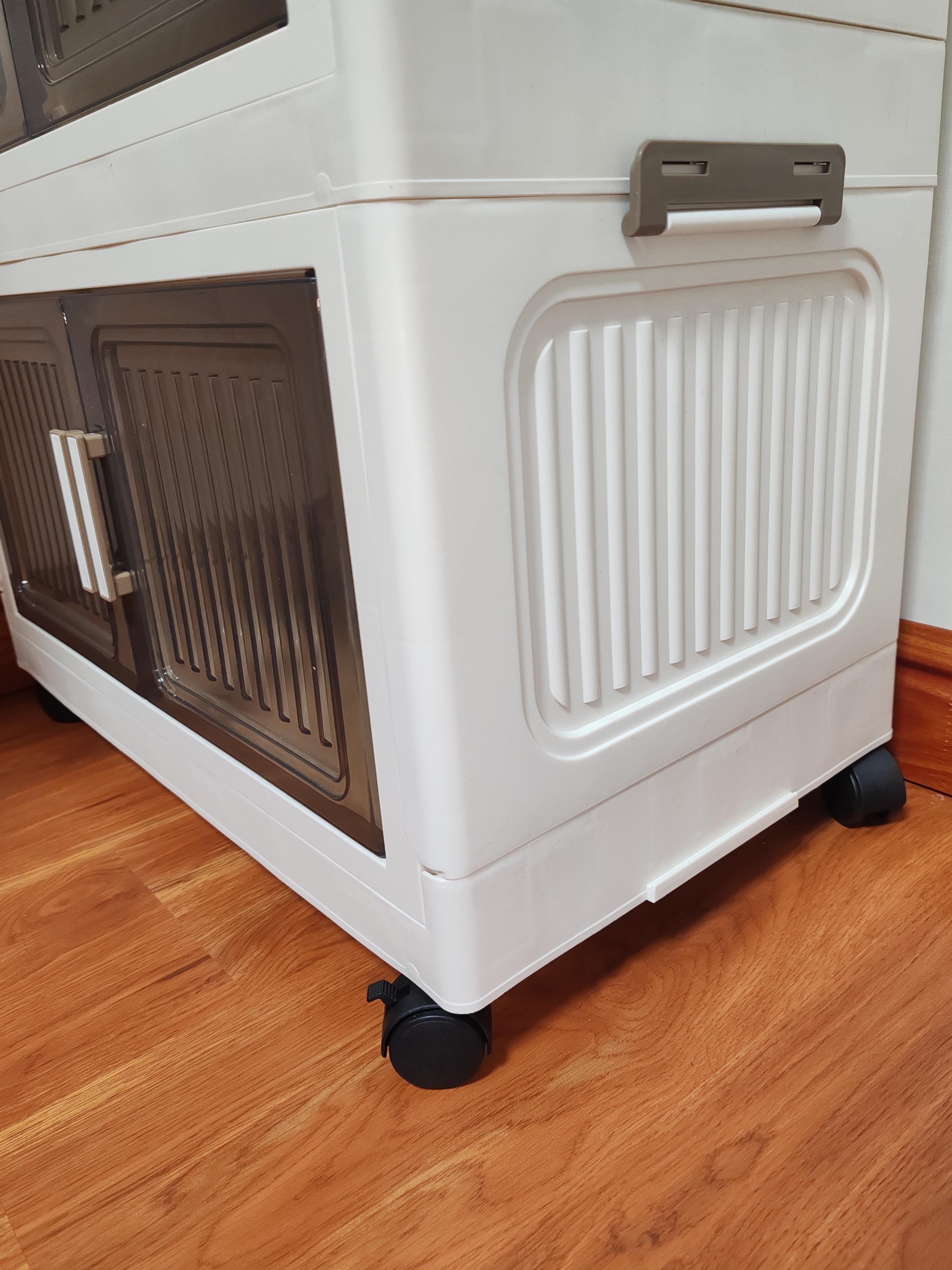 1/5-tier large-capacity foldable, stackable storage cabinet with wheels; collapsible multifunctional storage bins; suitable for any space—bedroom, living room, kitchen, bathroom, garage, wardrobe, warehouse;  shoe rack; room decor. organization organizer