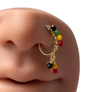 Fake Nose Ring | Nose Cuff | Faux Nose Ring | Fake Nose Ring Bead Wrapped| Nose Cuff Set | No Piercing Needed | Adjustable Nose Clip nose cuff