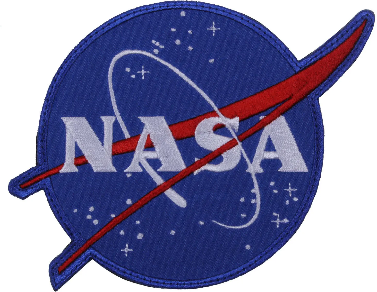 Official NASA Meatball Logo Embroidery Patch - Fray Resistant, Won’t Curl/Unravel/Fray, Stitched Edge, Hook and Loop Backing, 4.75" x 4.5" for Jackets, Bags