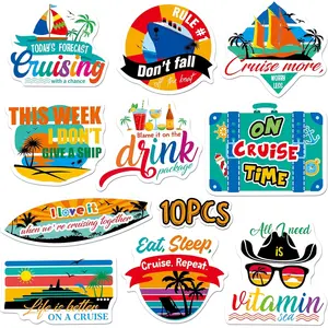 10pcs Large Cruise Door Magnets, Magnetic Waterproof Navigation, Boat Anchor, Cruise Ship Car Decors, Refrigerator Protector, Cruise Party, Refrigerator Magnets Set