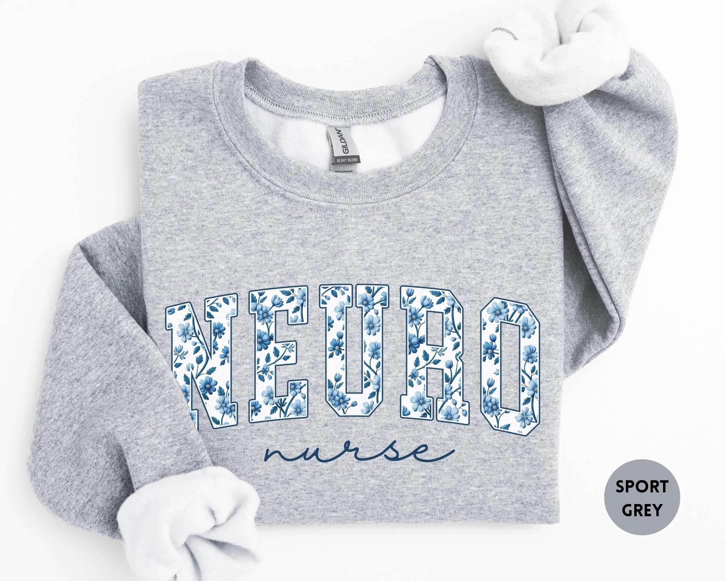 Neuro Nurse Sweatshirt, Floral Neuro ICU Nurse, Neurology Nurse Sweater, Brain Nurse Gift