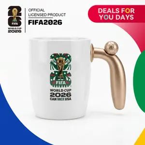 Official 2026 FIFA World Cup Interactive Ceramic Mug - 14oz Fidget Coffee Cup with Spinning Soccer Ball Handle Relaxing Gift for Stress Relief Sensory Toy for Home--Mexico Edition Fantasy Football Championship,summerwins summerwins