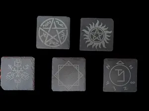 Supernatural Inspired Natural Slate Stone Drink Coaster | Supernatural TV Show | Sigils | Supernatural Fans | Gifts