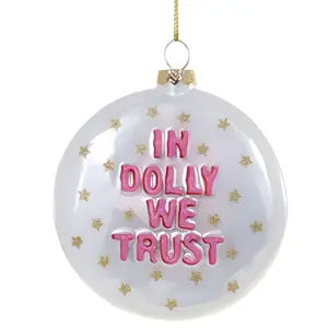 "In Dolly We Trust" Gold Star Christmas Ornament