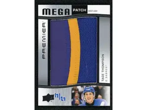 2022 Upper Deck Premier #PMP-TT Tage Thompson Mega Patch Chest Logo /21