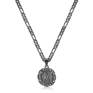 KissYan Initial Necklaces for Women, 14K Gold Plated Round Letter Pendant Capital Monogram Necklace Alphabets from A-Z Figaro Chain Jewelry
