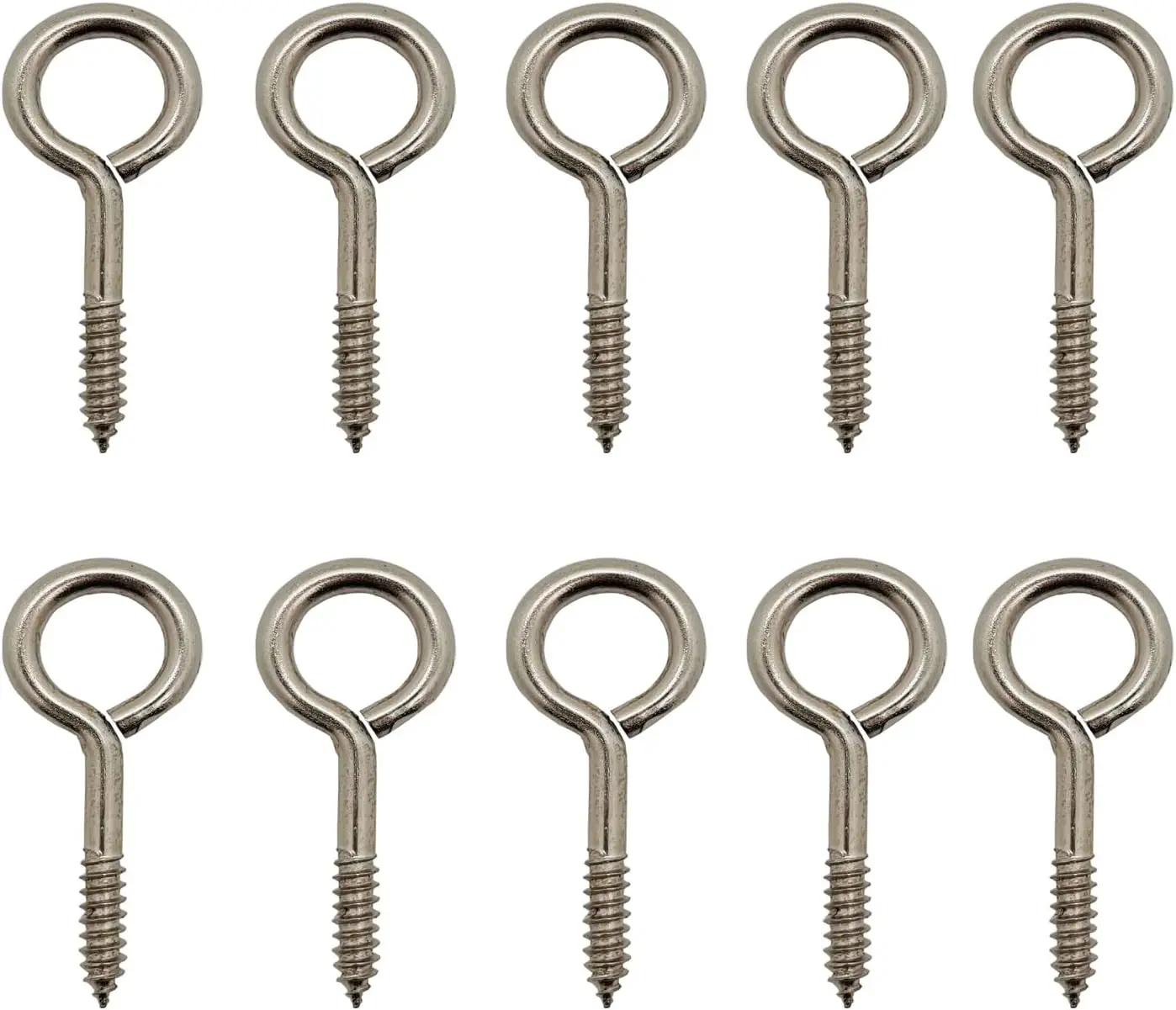 Screw Eyes, 2 Inch Metal Eye Hook, Zinc Plated Self Tapping Screw Hooks Ring, Eyelet Screws  30 count