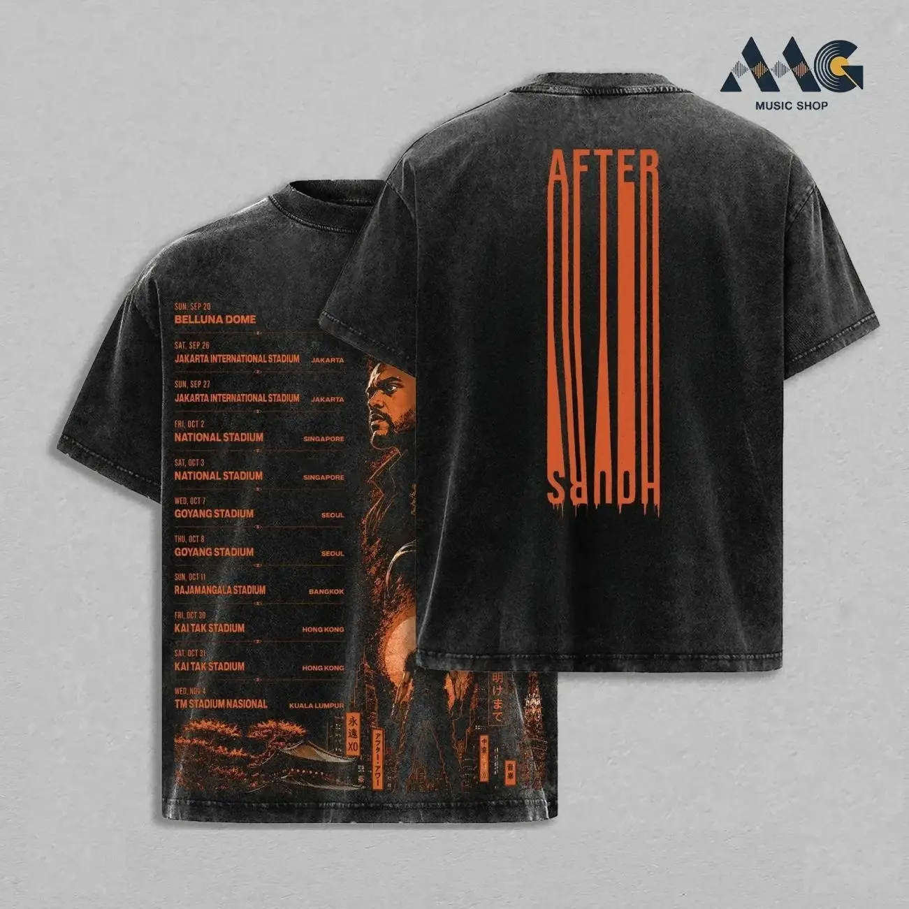 After Hours Til Dawn Tour 2026 2-Sided Washed T-Shirt, Poster Tour 2026 Vintage Washed Tee, XO Concert Graphic Tee, Retro Heavyweight Cotton Double Sided Unisex Festival Merch Tee, Oversize Shirt, Vintage Outfit, y2k styles, gift for him & her 0ZU