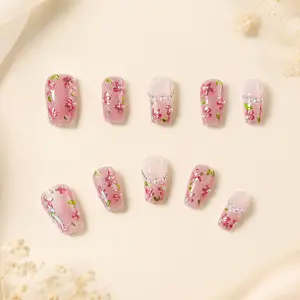 Dusty Blossom Dew Press-on Nails, Beauty & Personal Care Nail Art Decoration Accessories