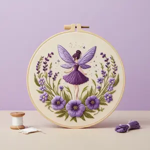 Embroidery Kit Set for Beginners, Elegant Cross Stitch Embroidery Kit, Fairy Style, Hand Embroidery, DIY Embroidery Lovers, Embroidery Craft, Embroidery Design, Includes Printed Cotton Fabric