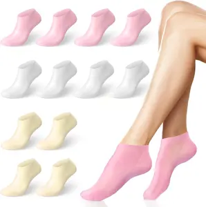 6 Pairs Silicone Foot Socks for Dry Cracked Feet for Women Thick Moisturizing Foot Mask Exfoliating Silicone Socks.