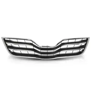 Fit For 2010-2011 Toyota Camry XLE Front Bumper Upper Grille Black & Chrome