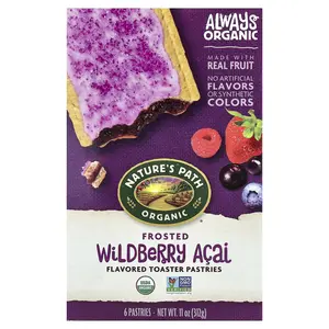 Nature's Path Organic Toaster Pastries, Frosted Wildberry Acai, 6 Pastries, 11 oz (312 g)