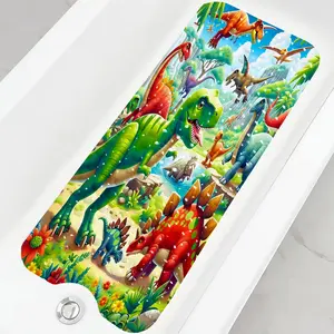 Dinosaur-themed bath mat, suitable for bathtubs, laundry rooms, bedrooms, kitchens, and home décor.