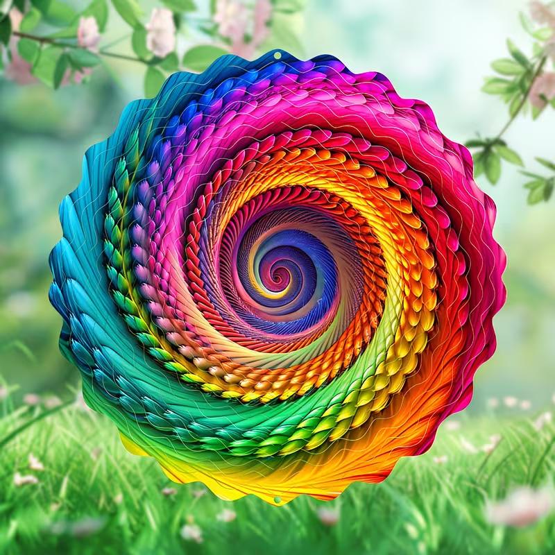 1pc of The "Whimsical Grace" 3D Metal Wind Spinner Featuring Rainbow Colors And a Mandala Design, Making It an Excellent Gift for Women, Mothers, Grandmothers, And Wives. It'S Perfect for Both Outdoor And Indoor Decoration